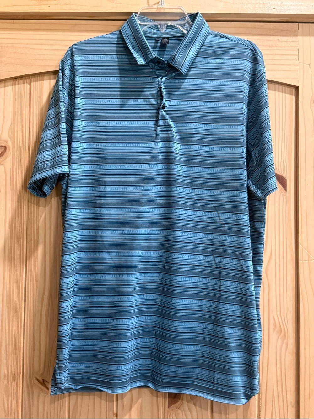 Adidas Men's‎ Blue Striped Polo Shirt